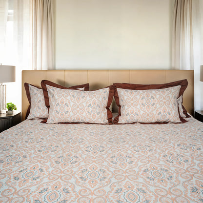 Laska Burbeb (150 TC) - 100% Cotton King-Size Bedsheet + 2 Pillow Covers