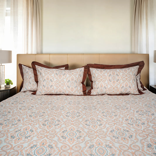 Laska Burbeb (150 TC) - 100% Cotton King-Size Bedsheet + 2 Pillow Covers