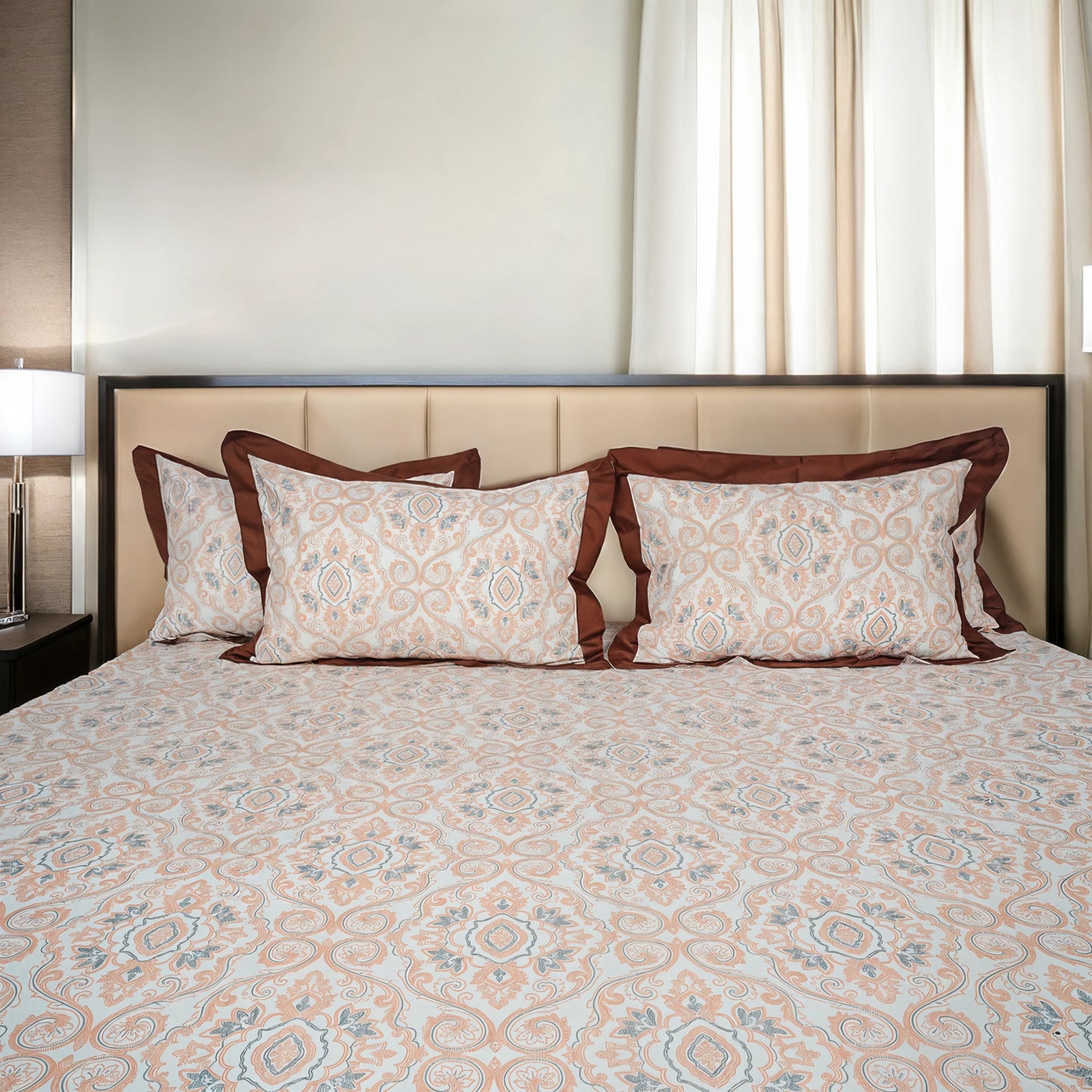 Laska Burbeb (150 TC) - 100% Cotton King-Size Bedsheet + 2 Pillow Covers