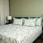 Laska Green Corn (150 TC) - 100% Cotton King-Size Bedsheet + 2 Pillow Covers