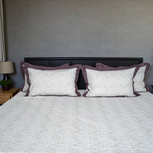 Laska Noyo (150 TC) - 100% Cotton King-Size Bedsheet + 2 Pillow Covers