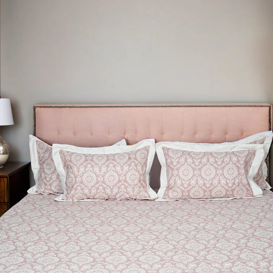 Laska Rose Mary (150 TC) - 100% Cotton King-Size Bedsheet + 2 Pillow Covers