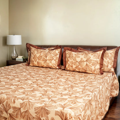 Laska Skewing (150 TC) - 100% Cotton King-Size Bedsheet + 2 Pillow Covers
