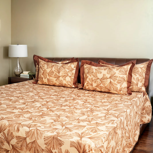 Laska Skewing (150 TC) - 100% Cotton King-Size Bedsheet + 2 Pillow Covers