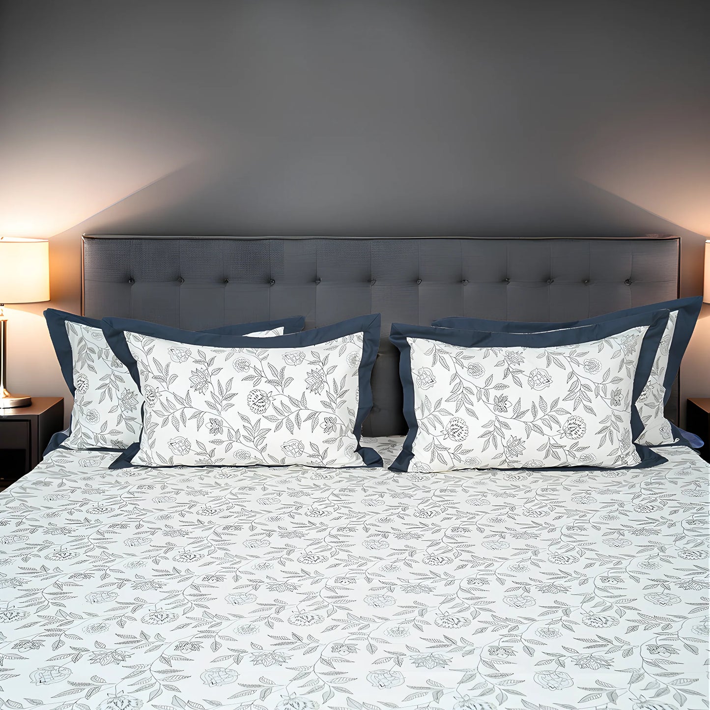 Laska Zeno (150 TC) - 100% Cotton King-Size Bedsheet + 2 Pillow Covers