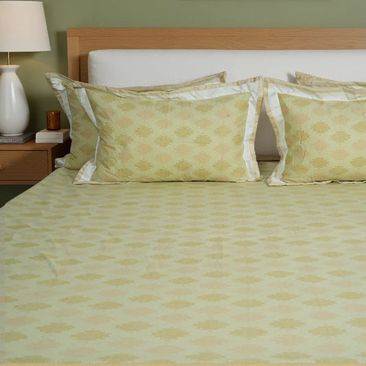 Lavish Grand Yellow 100% Cotton King-Size Bedsheet + 2 Pillow Covers