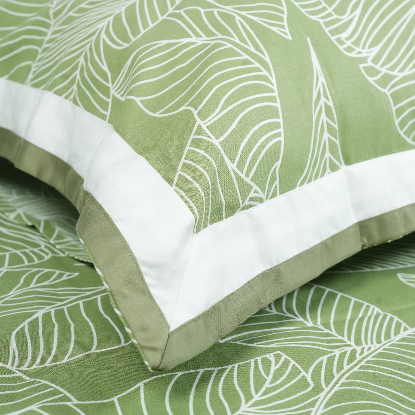 Lavish Olive Grove 100% Cotton King-Size Bedsheet + 2 Pillow Covers