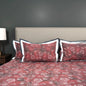 Lavish Red Veil 100% Cotton King-Size Bedsheet + 2 Pillow Covers