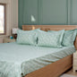 Lavish Sage Green 100% Cotton King-Size Bedsheet + 2 Pillow Covers