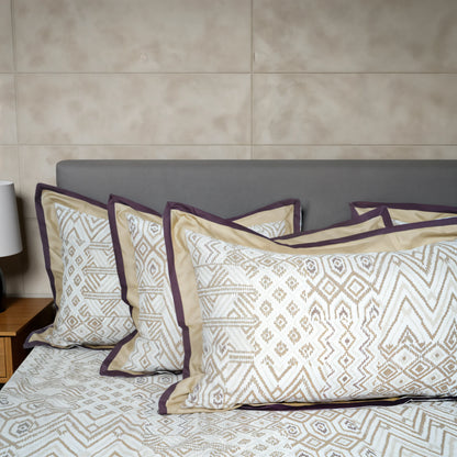 Lavish Sand Wave 100% Cotton King-Size Bedsheet + 2 Pillow Covers