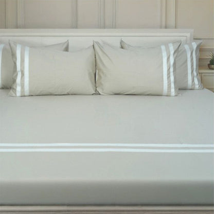 Viviz Cream (600 TC) - 100% Cotton King-Size Bedsheet + 2 Pillow Covers