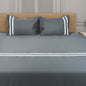 Viviz Deep Grey (600 TC) - 100% Cotton King-Size Bedsheet + 2 Pillow Covers