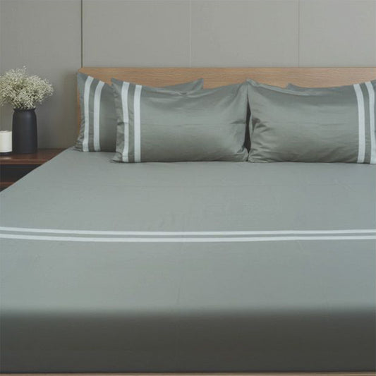 Viviz Mint Green (600 TC) - 100% Cotton King-Size Bedsheet + 2 Pillow Covers