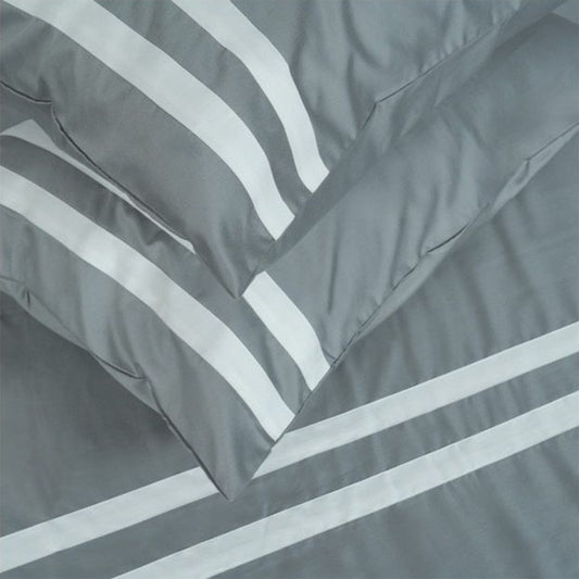 Viviz Light Grey (600 TC) - 100% Cotton King-Size Bedsheet + 2 Pillow Covers