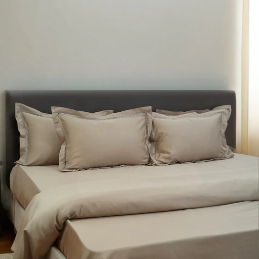 Luxor Caramel Comfort (300 TC) - 100% Cotton King-Size Bedsheet + 2 Pillow Covers