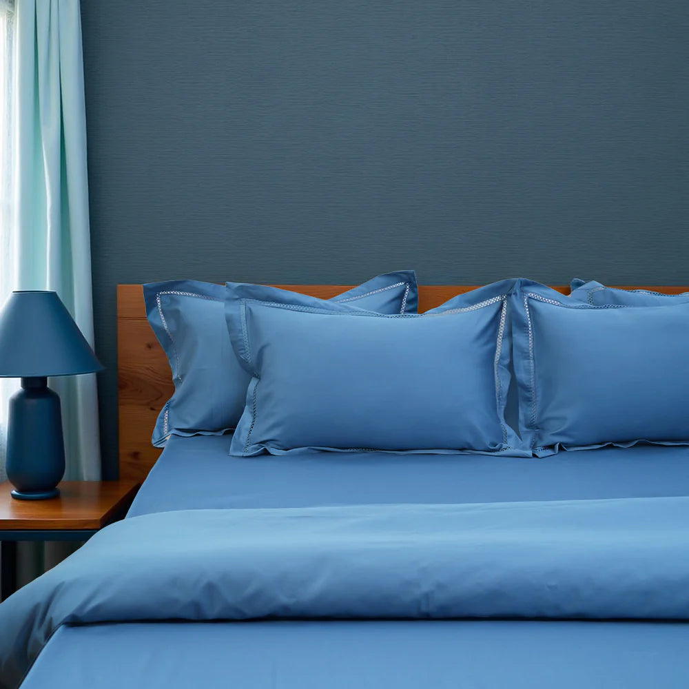 Luxor Sea Dream (300 TC) - 100% Cotton King-Size Bedsheet + 2 Pillow Covers