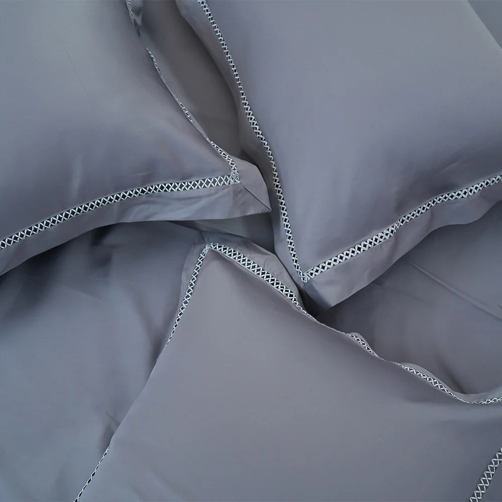 Luxor Steel Luxe (300 TC) - 100% Cotton King-Size Bedsheet + 2 Pillow Covers