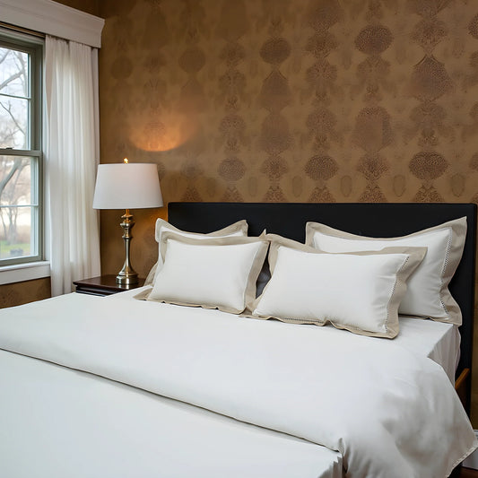 Moon Cloud Comfort (400TC) - 100% Cotton King-Size Bedsheet + 2 Pillow Covers