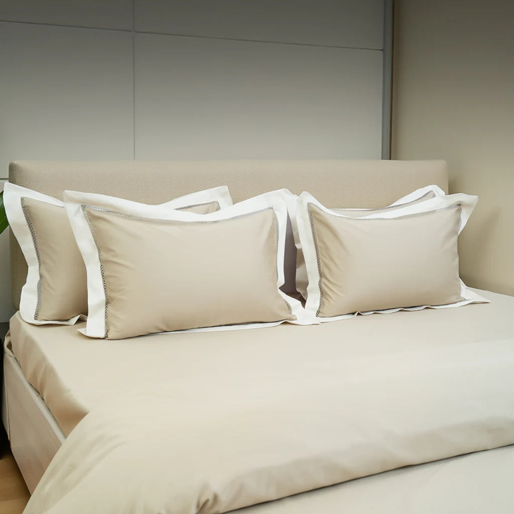 Moon Sandstone Shade (400TC) - 100% Cotton King-Size Bedsheet + 2 Pillow Covers