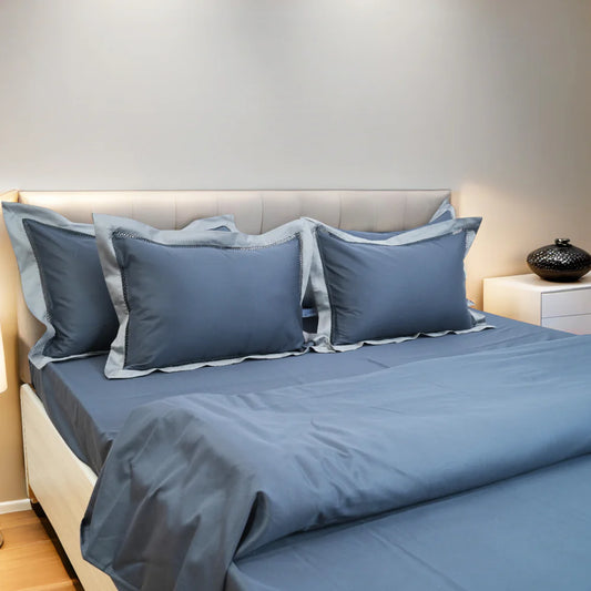 Moon Titan Shade (400TC) - 100% Cotton King-Size Bedsheet + 2 Pillow Covers