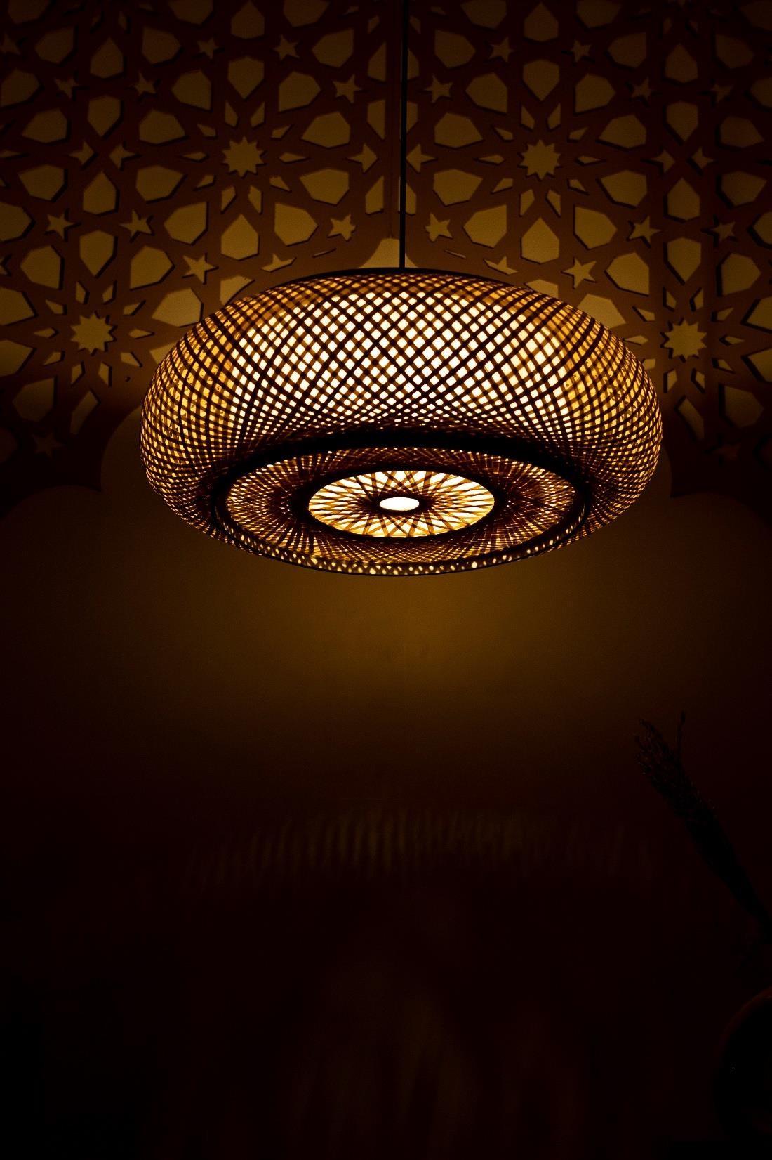 Circular Bamboo Lamp Shade D60cm x H18cm (D)