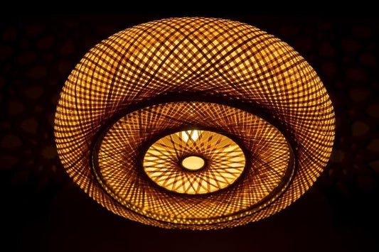 Circular Bamboo Lamp Shade D60cm x H18cm (D)