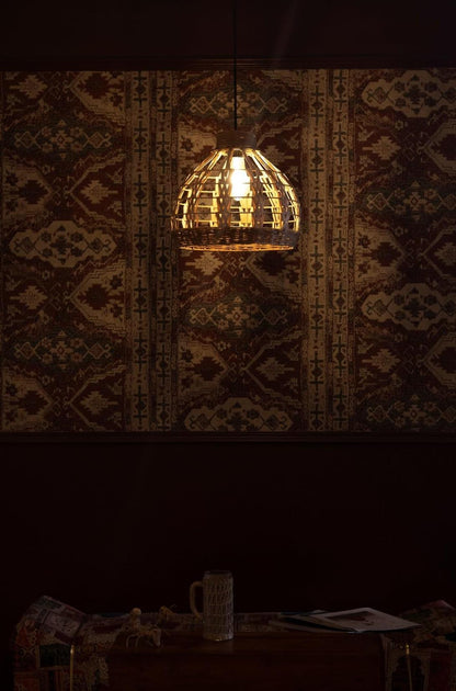 Palm Leaf Bamboo Lamp Shade D35cm x H30cm (D)