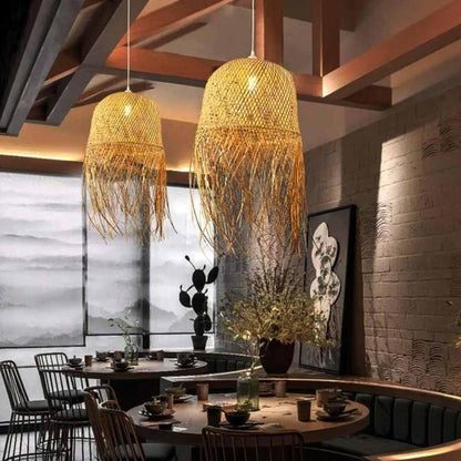 Bohemian Rattan Bamboo Lamp Shade D30cm x H65cm (D)