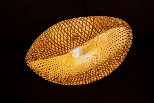 Handcrafted Bamboo Woven Lamp Shade D52cm x H20cm (D)