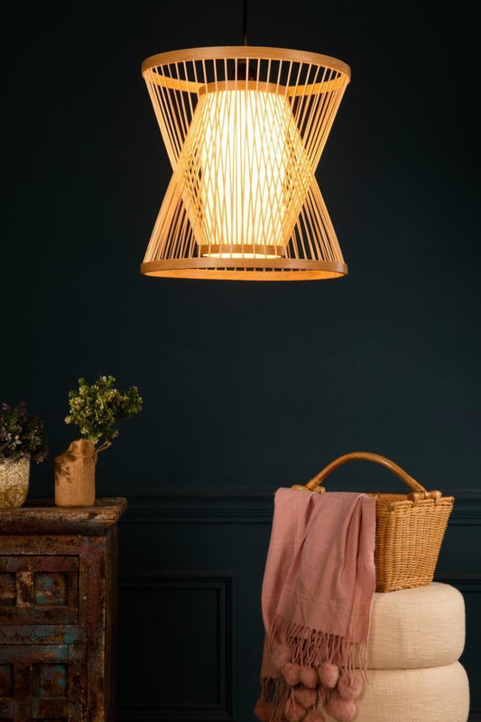 Handwoven Bamboo Cylindrical Lamp Shade D30cm x H30cm (D)