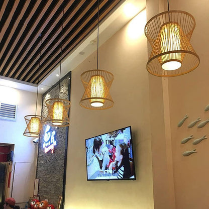 Handwoven Bamboo Cylindrical Lamp Shade D30cm x H30cm (D)