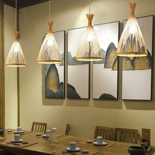 Handwoven Bamboo Cone Lamp Shade D30cm x H45cm (D)