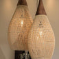 Modern Two-Tone Rattan Gourd Bamboo Lamp Shade D23cm x H50cm (D)