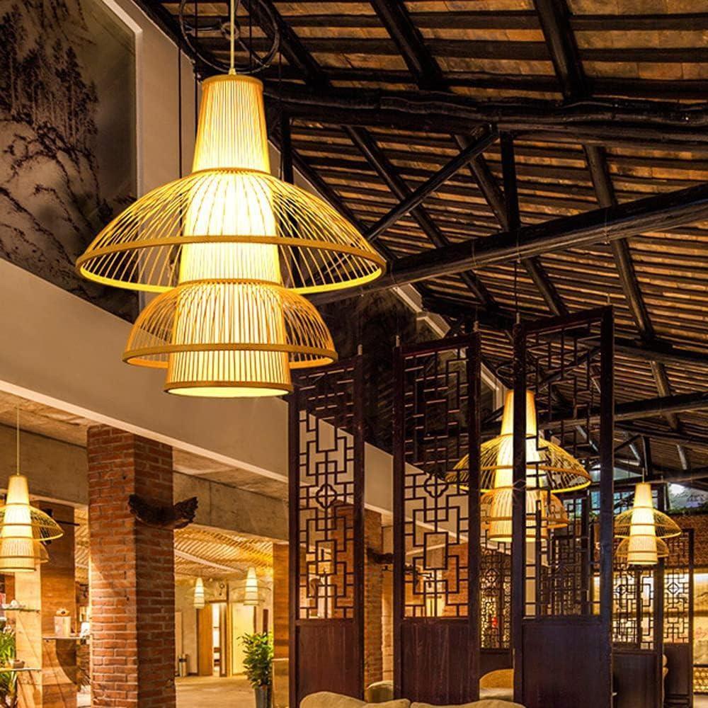 Extra-Large Bohemian Fringe Rattan Bamboo Lamp Shade D50cm x H60cm (D)