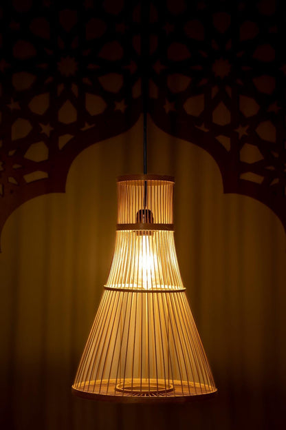 Multi-Tiered Cylindrical Bamboo Lamp Shade D40cm x H35cm (D)