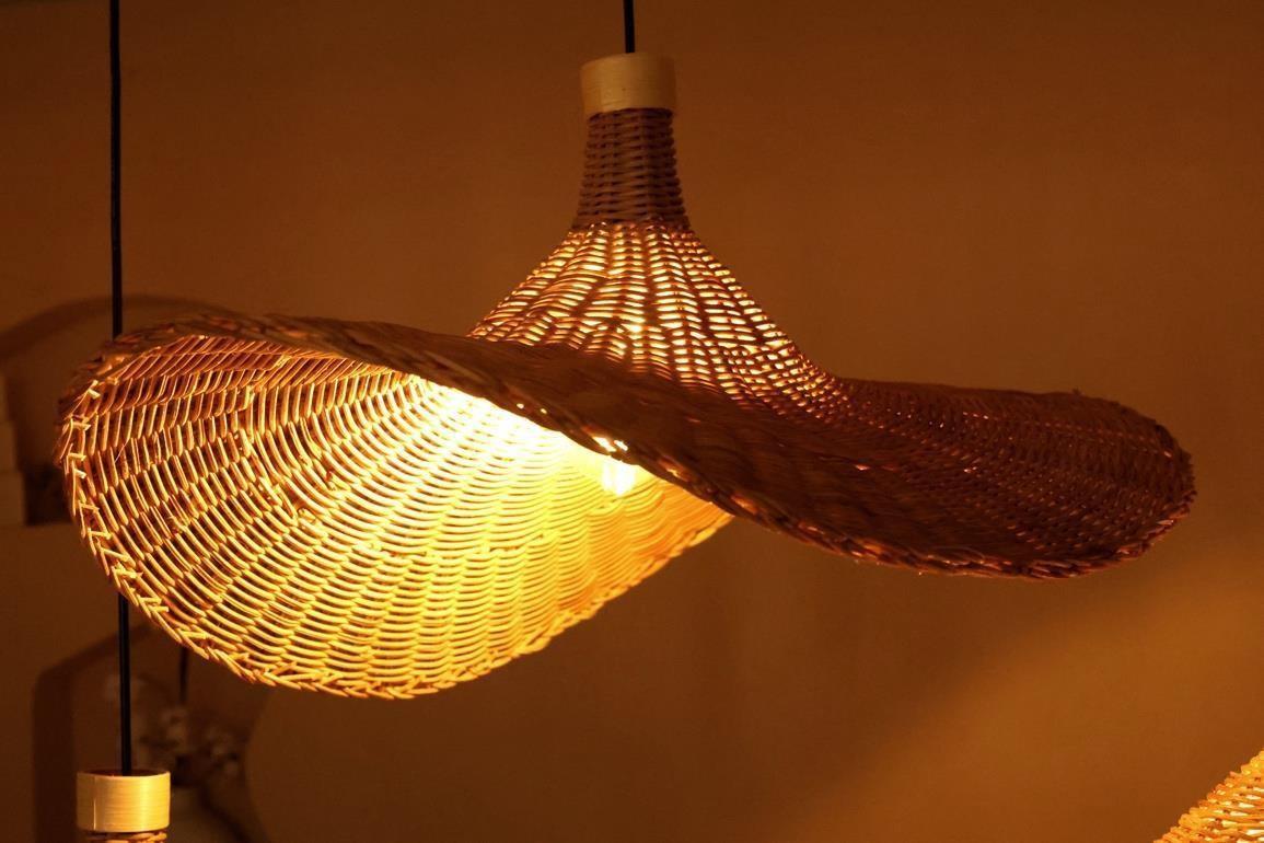 Organic Woven Basket Bamboo Lamp Shade D60cm x H25cm (D)