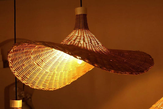 Organic Woven Basket Bamboo Lamp Shade D60cm x H25cm (D)