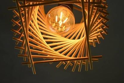 Slender Japandi Cylindrical Cage Bamboo Lamp Shade D21cm x H25cm (D)