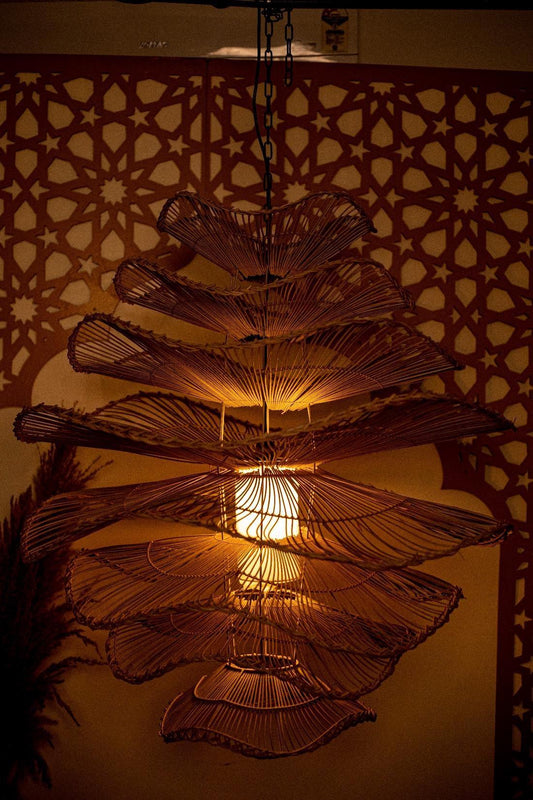 Extra-Large Statement Boho Fringe Bamboo Lamp Shade D76cm x H90cm (D)