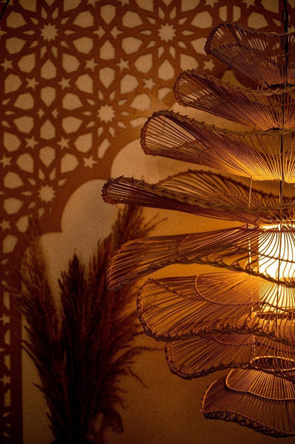 Extra-Large Statement Boho Fringe Bamboo Lamp Shade D76cm x H90cm (D)