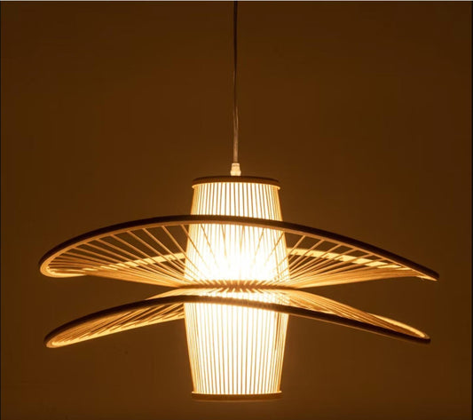 Oversized Ribbed Bamboo Sphere Lamp Shade D60cm x H32cm (D)