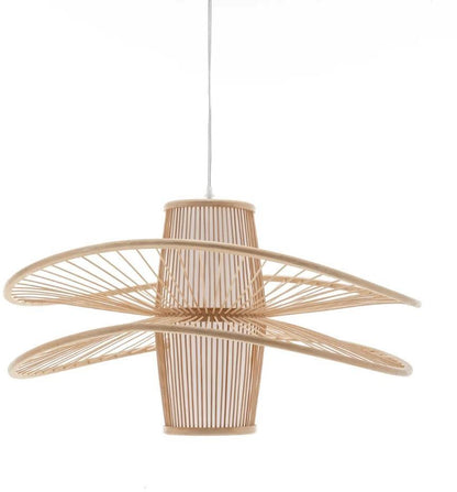 Oversized Ribbed Bamboo Sphere Lamp Shade D60cm x H32cm (D)