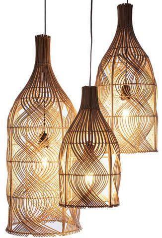 Woven Rattan Bottle Bamboo Lamp Shade D30cm x H60cm (D)