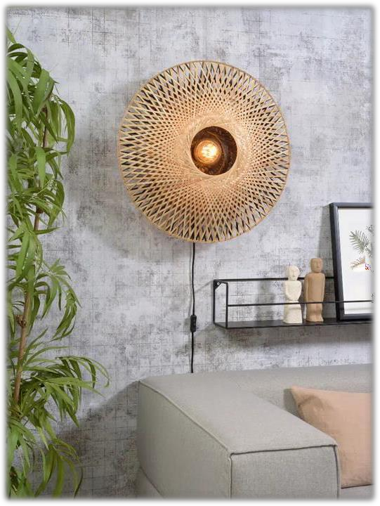 Bamboo Wall Sconce Bamboo Lamp Shade D60cm x H20cm (D)