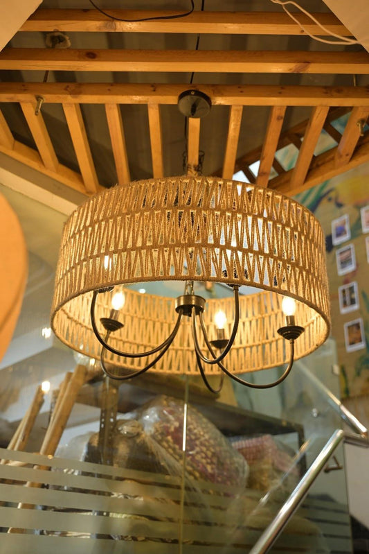 Grand Drum Jute Lamp Shade D60cm x H25cm (D)