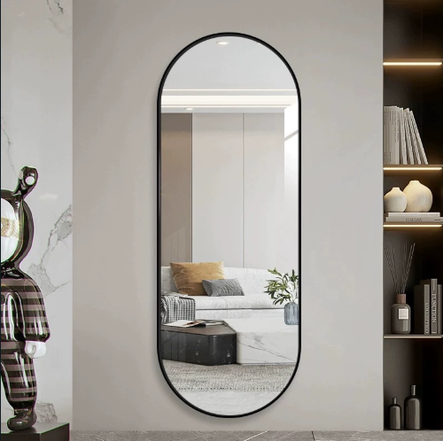 Elegant Full-Length Oval Mirror with MDF Board Backing (LL)