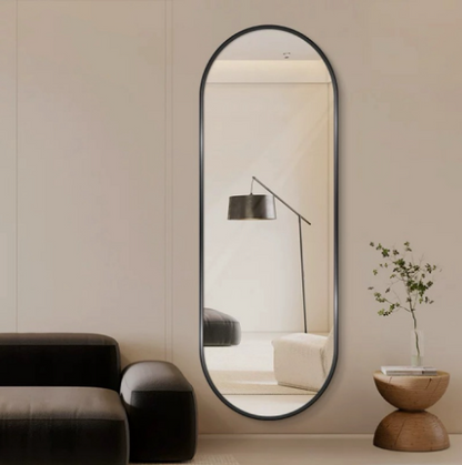 Elegant Full-Length Oval Mirror with MDF Board Backing (LL)