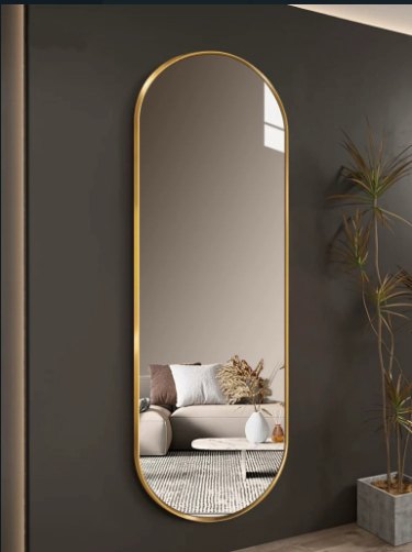 Elegant Full-Length Oval Mirror with MDF Board Backing (LL)