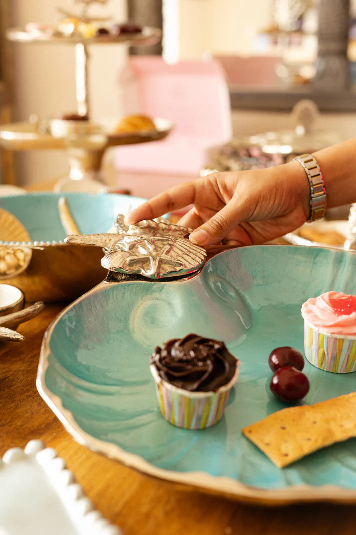 Aluminium Ocean Blue Scallop Server (UHD)