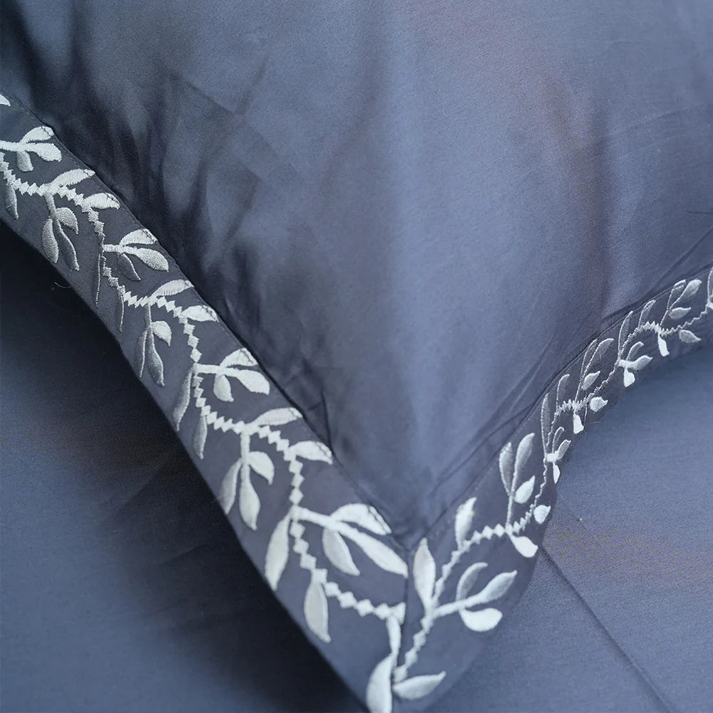 Pristine Cloud Border (300 TC) - 100% Cotton King-Size Bedsheet + 2 Pillow Covers